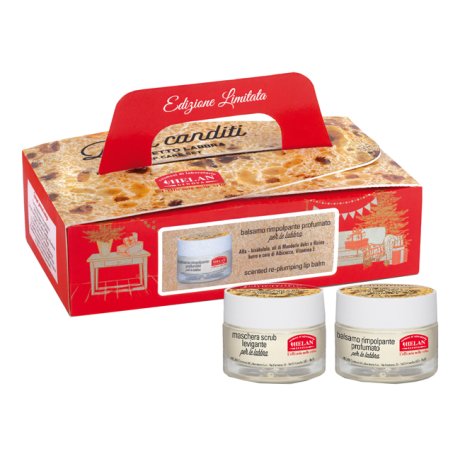 COFANETTO PANETTONE LABBRA 1 MASCHERA SCRUB LEVIGANTE 13 ML + 1 BALSAMO RIMPOLPANTE PROFUMATO 13 ML