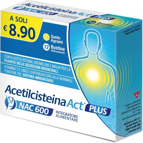 ACETILCISTEINA ACT 600 PLUS12B