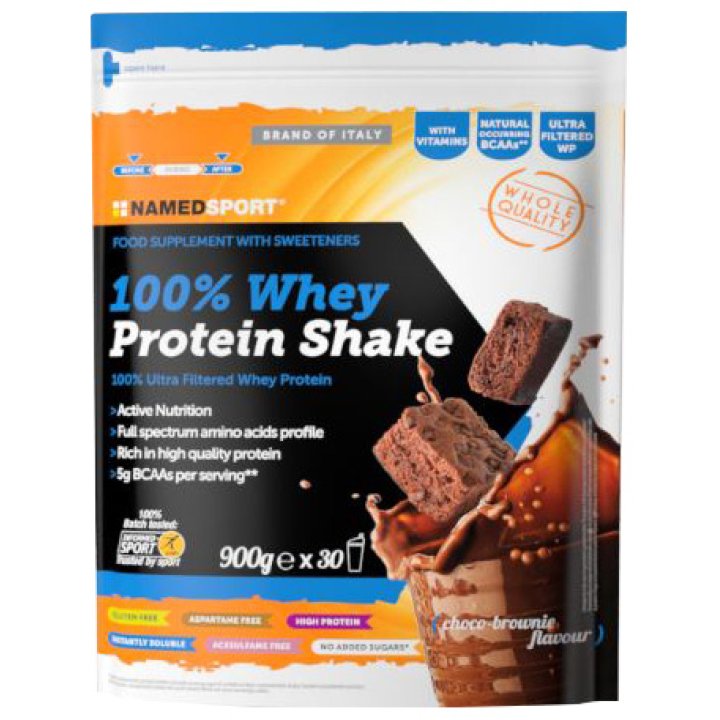 100% WHEY PROTEIN SHAKE CHOCO BROWNIE 900 G