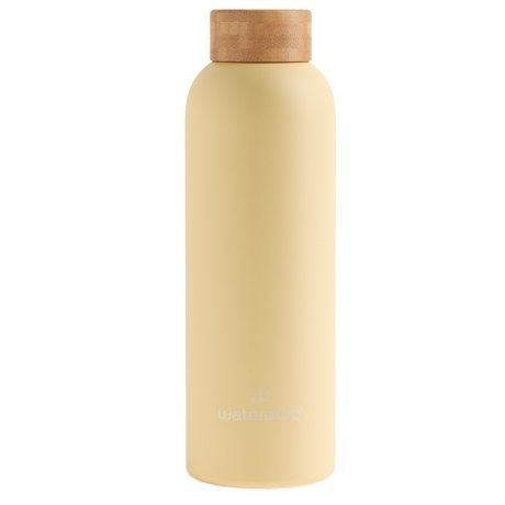 WATERDROP BOTTIGLIA ACCIAIO PASTEL YELLOW MATT DA 600 ML