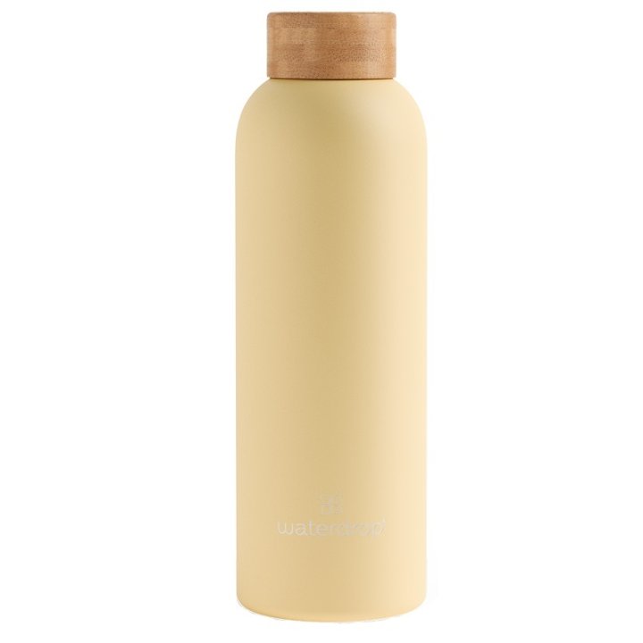 WATERDROP BOTTIGLIA ACCIAIO PASTEL YELLOW MATT DA 600 ML