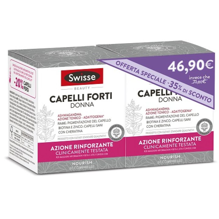 SWISSE CAPELLI FORTI DONNA BIPACK 30+30 COMPRESSE