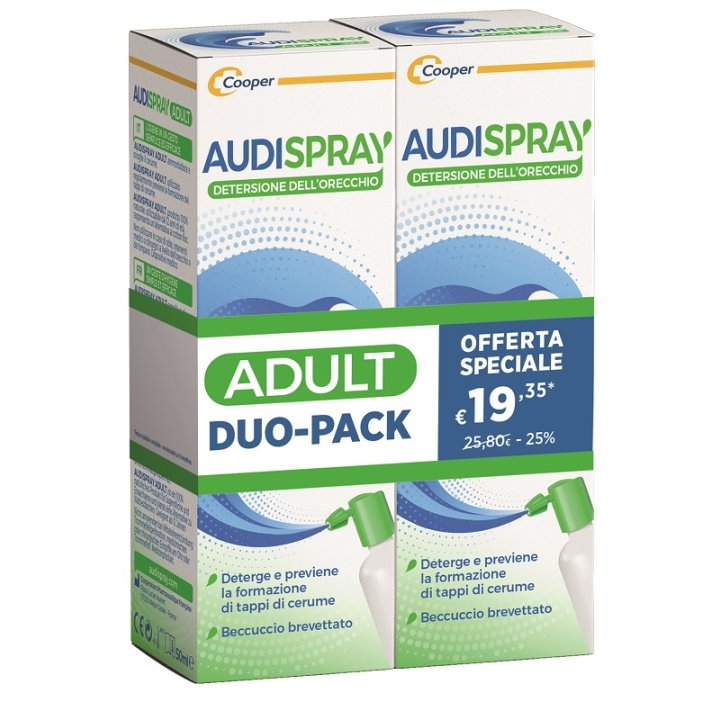 AUDISPRAY ADULT SOLUZIONE DI ACQUA DI MARE IPERTONICA SPRAYORECCHIO BIPACK 50 ML