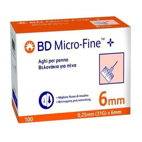 A PER PENNA DA INSULINA BD MICROFINE GAUGE 31 6MM 100 PEZZI