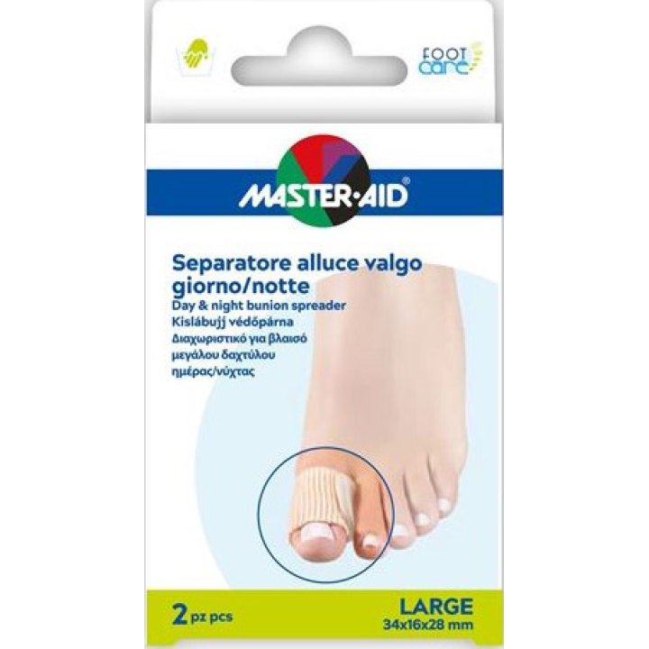 MASTER-AID FOOT CARE DIVARICATORE ALLUCE GIORNO/NOTTE TAGLIA L 2 PEZZI