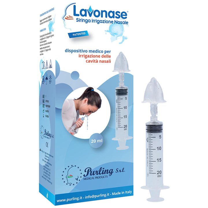 LAVONASE IRRIGAZIONE NASALE NON STERILE SIRINGA 20 ML + LUER-LOCK CON CAPPUCCIO + UGELLO NASALE CON RACCORDO LUER-LOCK + PERFORATORE CON VALVOLA NON RITORNO CON TAPPO LAVONASE IRRIGAZIONE NASALE NON STERILE SIRINGA 20 ML + LUER-LOCK CON CAPPUCCIO + UGELLO NASALE CON RACCORDO LUER-LOCK + PERFORATORE CON VALVOLA NON RITORNO CON TAPPO