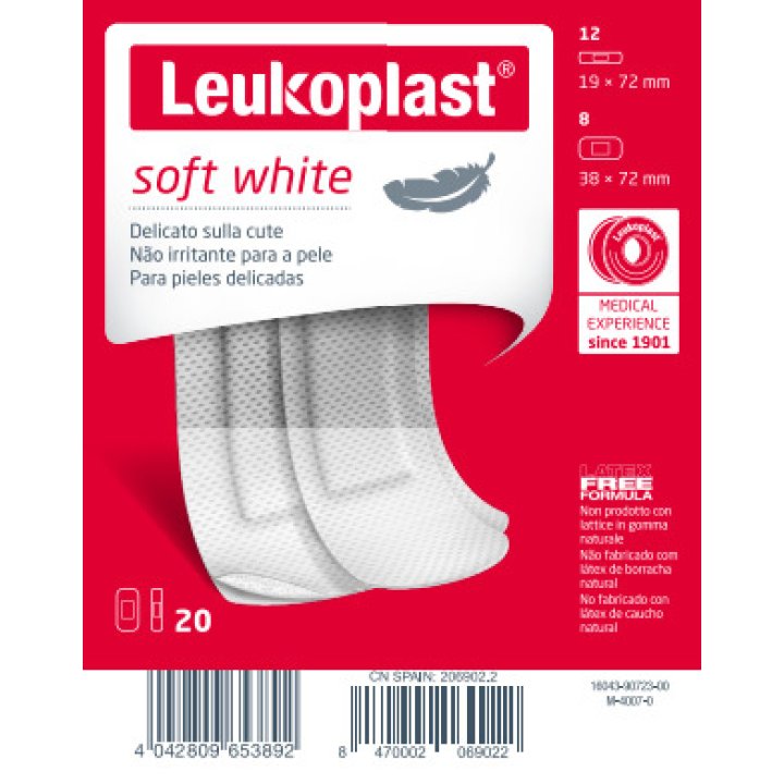 LEUKOPLAST SOFT WHITE 20 PEZZI ASSORTITI