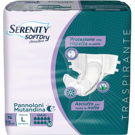 PANNOLONE MUTANDINA SERENITY SD SENSITIVE MAXI L 15 PEZZI