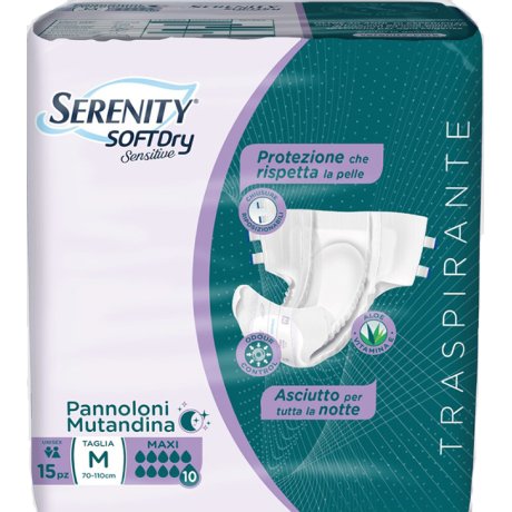 PANNOLONE MUTANDINA SERENITY SD SENSITIVE MAXI M 15 PEZZI