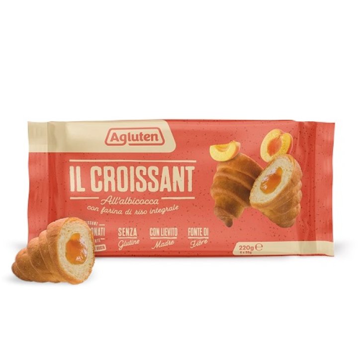 AGLUTEN IL CROISSANT ALBICOCCA RB 4 PEZZI DA 55 G