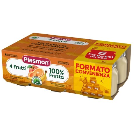 PLASMON OMOGENEIZZATO 4 FRUTTI 6X80 G