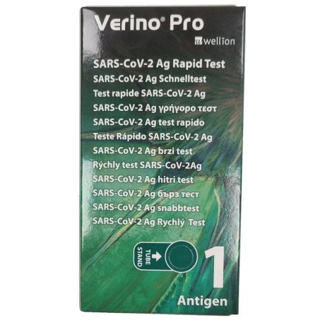 TEST ANTIGENICO RAPIDO COVID-19 VERINO PRO AUTODIAGNOSTICO RILEVAZIONE QUALITATIVA ANTIGENI SARS-COV-2 IN TAMPONI NASALIMEDIANTE IMMUNOCROMATOGRAFIA 1 PEZZO