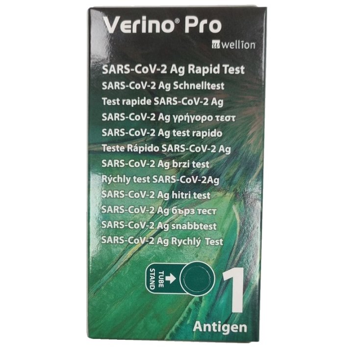 TEST ANTIGENICO RAPIDO COVID-19 VERINO PRO AUTODIAGNOSTICO RILEVAZIONE QUALITATIVA ANTIGENI SARS-COV-2 IN TAMPONI NASALIMEDIANTE IMMUNOCROMATOGRAFIA 1 PEZZO