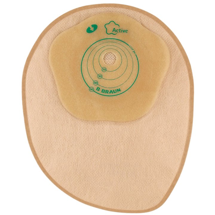 SACCA COLOSTOMIA FLEXIMA ACTIVE MIDI BEIGE FINESTRA ISPEZIONABILE RITAGLIABILE 15-50MM 30 PEZZI