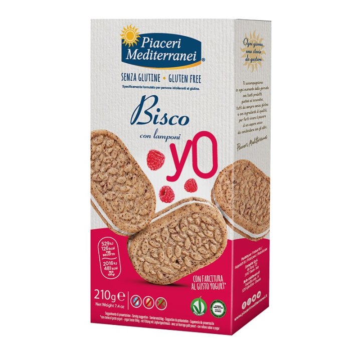 PIACERI MEDITERRANEI BISCO YO LAMPONI 210 G