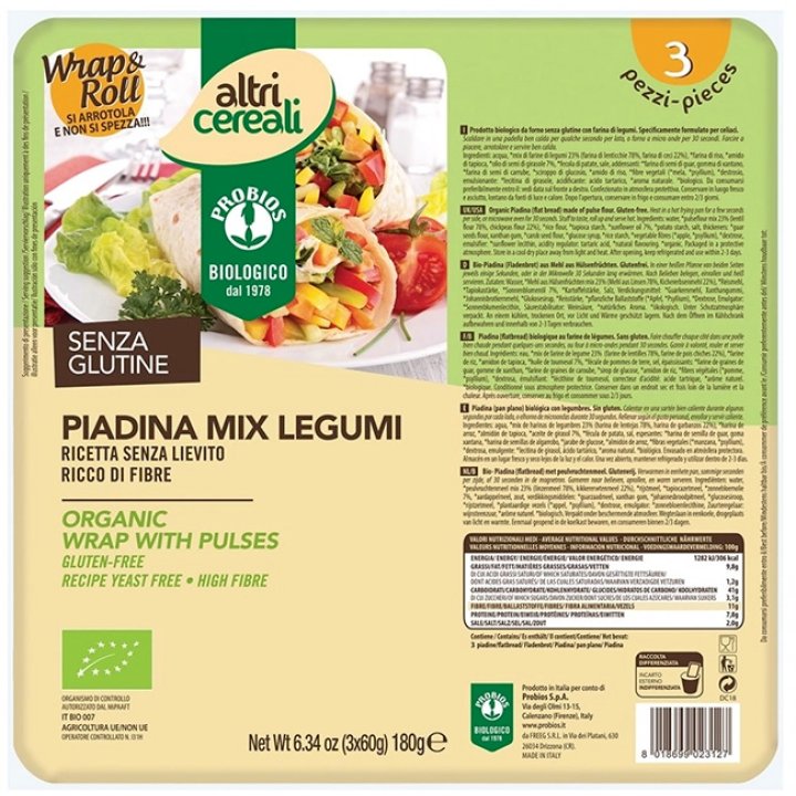 ALTRICEREALI PIADINA MIX LEGUMI 3 X 60 G