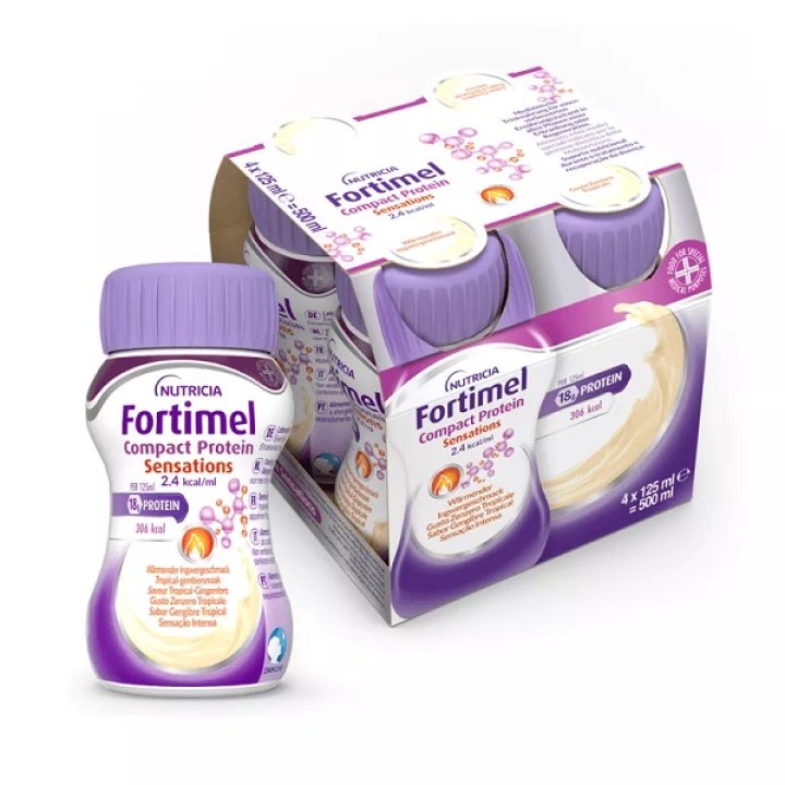 FORTIMEL COMPACT PROTEIN HOT TROPICAL GINGER 4 X 125 ML