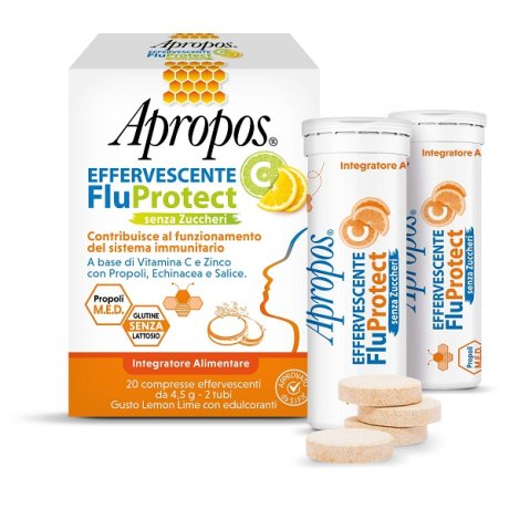 APROPOS EFFERVESCENTE C FLUPROTECT SENZA ZUCCHERI 20 COMPRESSE EFFERVESCENTI