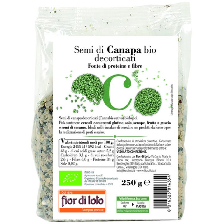 SEMI CANAPA DECORTICATA BIO 250 G