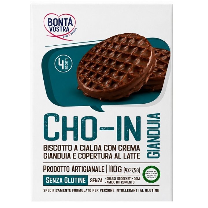 BONTA' VOSTRA CHO-IN GIANDUIA BISCOTTO A CIALDA 4 PEZZI 27,5G