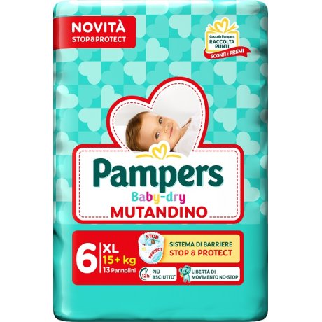 PAMPERS BABY DRY PANNOLINO MUTANDINA EXTRA LARGE SMALL PACK13 PEZZI