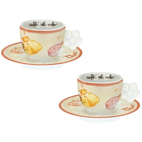 Thun Set Tazzine da Caffè Coccinella 2 Pezzi