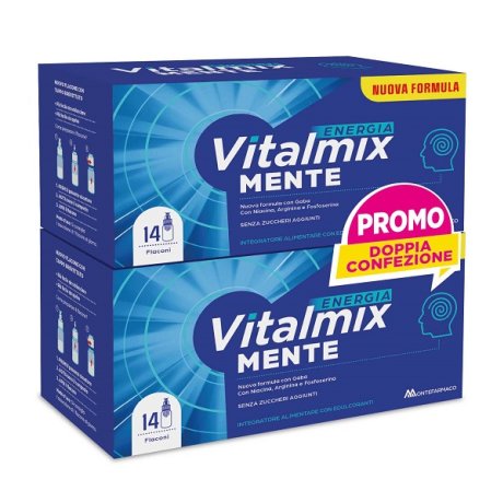 Vitalmix Energia Mente Integratore Alimentare Stanchezza Mentale, 2 x 14 Flaconcini