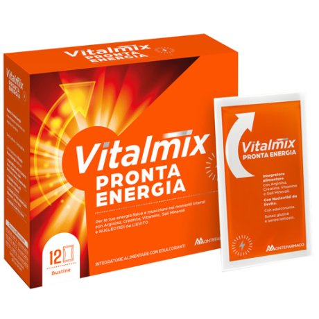 VitalMix Pronta Energia Integratore con Arginina Creatina Vitamine e Sali Minerali, 12 Bustine VitalMix Pronta Energia Integratore con Arginina Creatina Vitamine e Sali Minerali, 12 Bustine