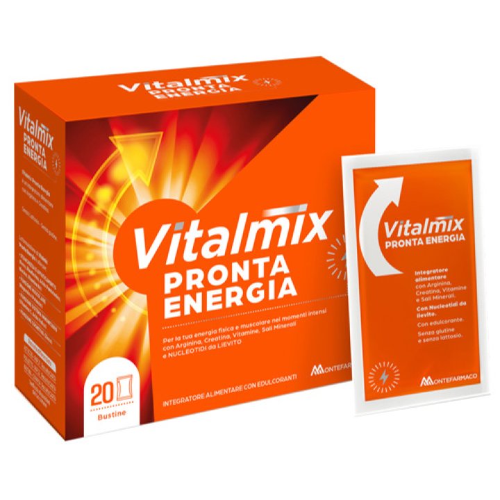 VitalMix Pronta Energia Integratore con Arginina Creatina Vitamine e Sali Minerali, 20 Bustine