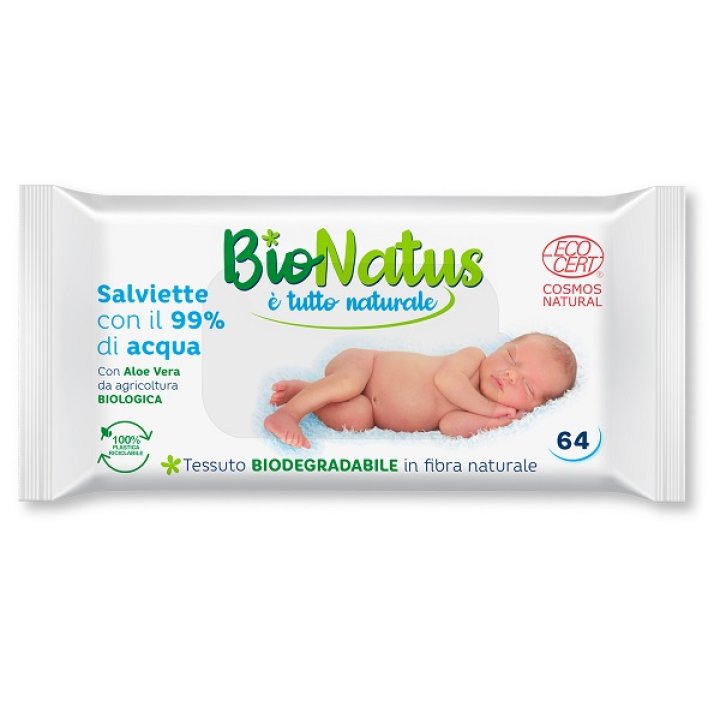 BIONATUS SALVIETTE 99% ACQUA 64 PEZZI