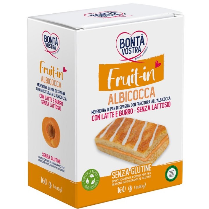 BONTA' VOSTRA FRUIT IN MERENDINA DI PAN DI SPAGNA CON FARCITURA ALL'ALBICOCCA 4 PEZZI X 40 G