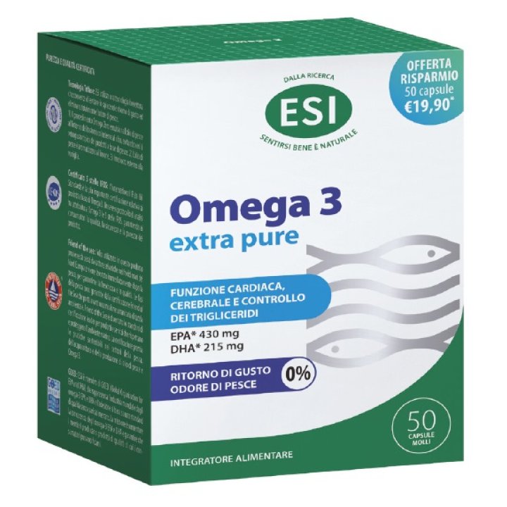 ESI OMEGA 3 EXTRA PURE 50 CAPSULE MOLLI OFFERTA SENZA GLUTINE