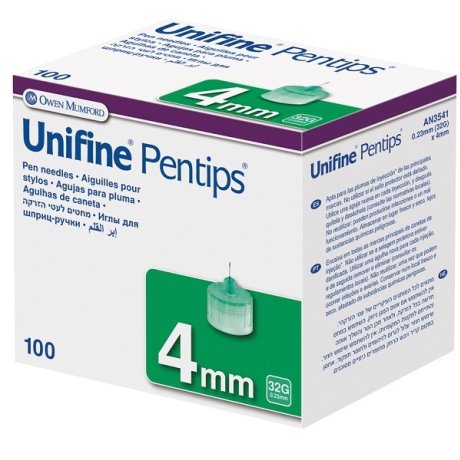 A PER PENNA DA INSULINA UNIFINE PENTIPS GAUGE 32 4 MM 100 PEZZI