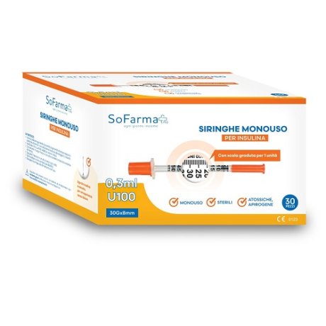 SIRINGA PER INSULINA 0,3 ML 30 PEZZI SOFARMAPIU'