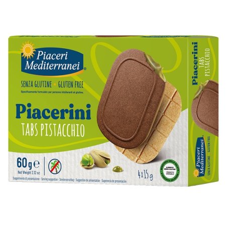 PIACERI MEDITERRANEI PIACERINI TABS PISTACCHIO 4 PEZZI DA 15G