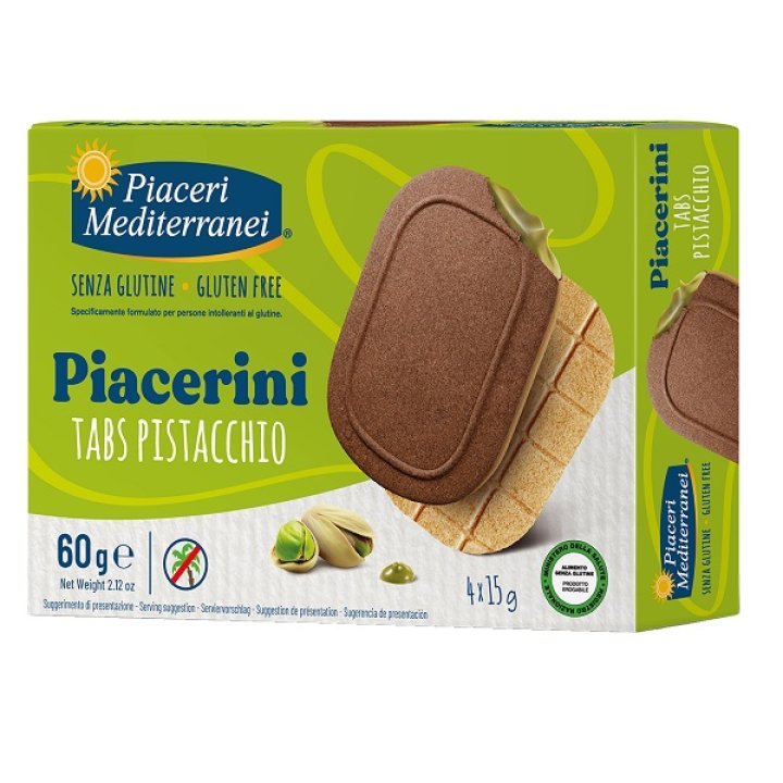 PIACERI MEDITERRANEI PIACERINI TABS PISTACCHIO 4 PEZZI DA 15G PIACERI MEDITERRANEI PIACERINI TABS PISTACCHIO 4 PEZZI DA 15G
