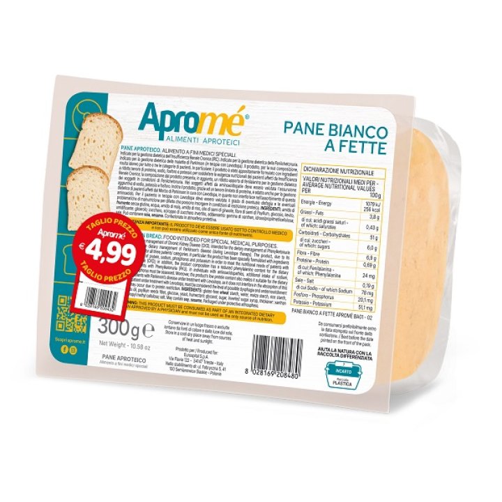 APROME' PANE BIANCO FETTE TAGLIO PREZZO 300 G