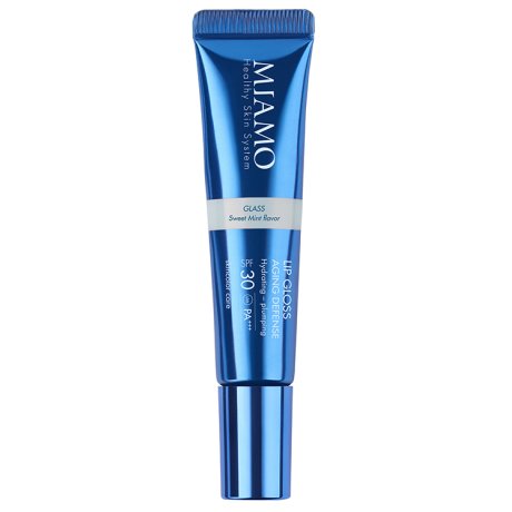 MIAMO SKINCOLOR CARE LIP GLOSS AGING DEFENSE SPF 30+ GLASS SWEET MINT FLAVOR 15 ML