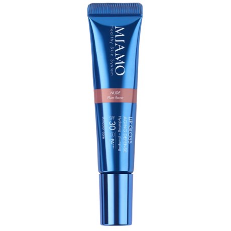 MIAMO SKINCOLOR CARE LIP GLOSS AGING DEFENSE SPF 30+ NUDE PLUM FLAVOR 15 ML MIAMO SKINCOLOR CARE LIP GLOSS AGING DEFENSE SPF 30+ NUDE PLUM FLAVOR 15 ML