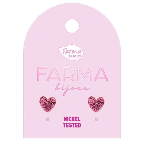 FARMA BIJOUX CUORICINI PINK GLITTER