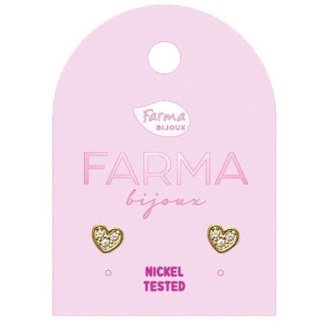FARMA BIJOUX CUORICINI ZIRCON GOLD