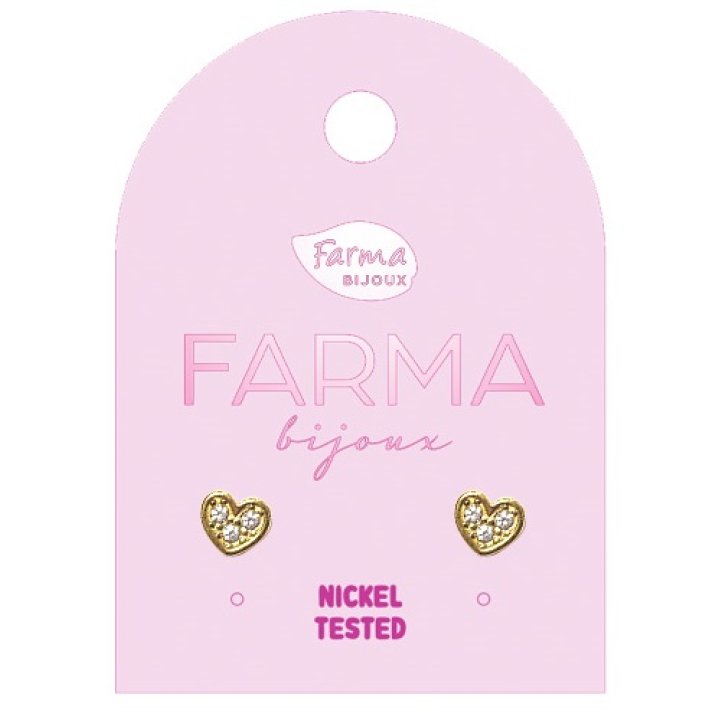 FARMA BIJOUX CUORICINI ZIRCON GOLD