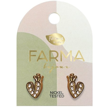 FARMA BIJOUX HEART & CROWN ZIRCON