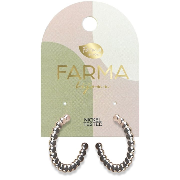 FARMA BIJOUX CERCHI PIASTRE PIATTE SILVER
