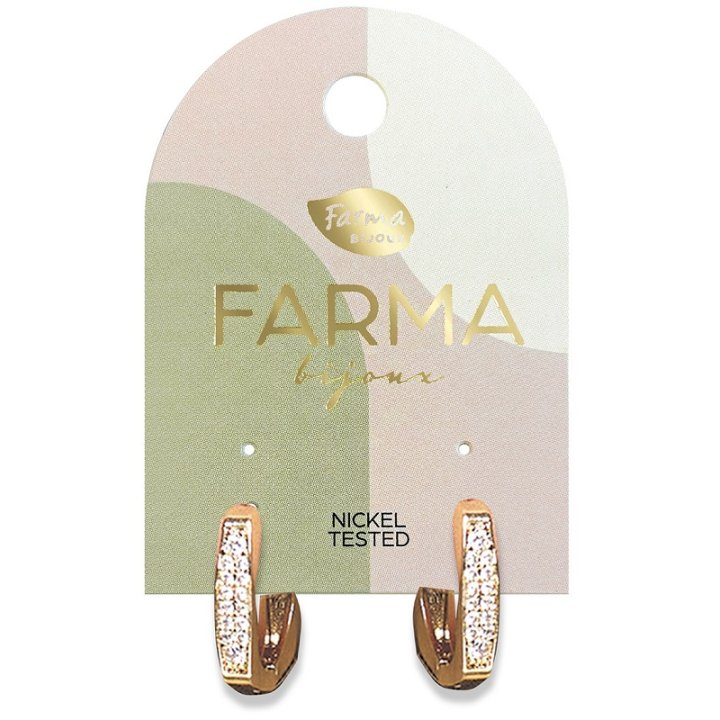 FARMA BIJOUX CERCHI QUADRATI ZIRCON