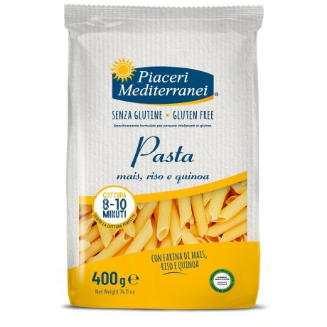 PIACERI MEDITERRANEI PASTA MAIS RISO E QUINOA PENNE RIGATE 400 G