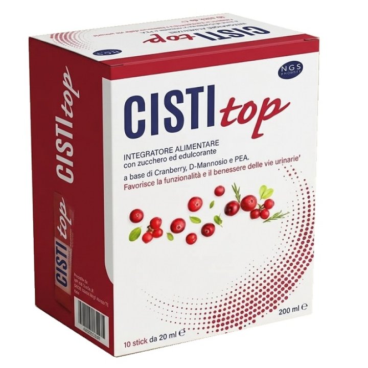 CISTITOP 10 STICK DA 20 ML CON ZUCCHERO ED EDULCORANTE SENZAGLUTINE SENZA LATTOSIO