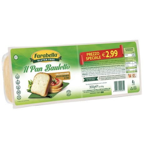 FARABELLA GLUTEN FREE IL PAN BAULETTO PROMO 2 X 150 G SENZALATTOSIO, SENZA UOVA, SENZA ALCOL OGM