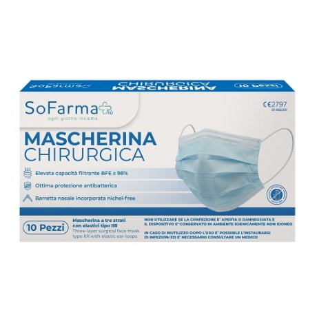 MASCHERINA CHIRURGICA HIGH PROTECTION MASK COLORE BLU 10 PEZZI