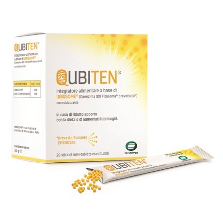 QUBITEN 20 STICK MINITABLET MASTICABILI SENZA GLUTINE NATURALMENTE PRIVO DI LATTOSIO SENZA ZUCCHERI AGGIUNTI ADATTO AI VEGANI CON EDULCORANTE QUBITEN 20 STICK MINITABLET MASTICABILI SENZA GLUTINE NATURALMENTE PRIVO DI LATTOSIO SENZA ZUCCHERI AGGIUNTI ADATTO AI VEGANI CON EDULCORANTE